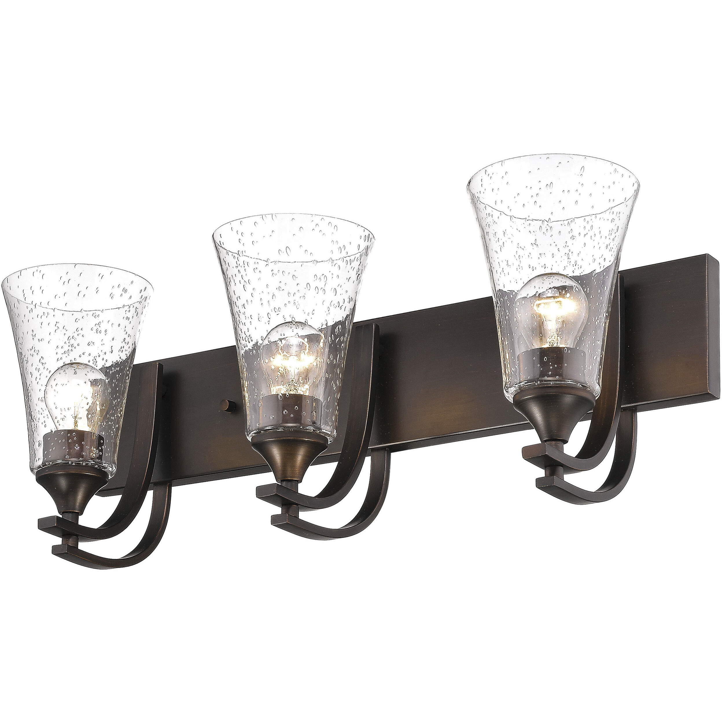 Natalie 3 Light 24 inch Rubbed Bronze Bathroom Vanity Light Wall Light